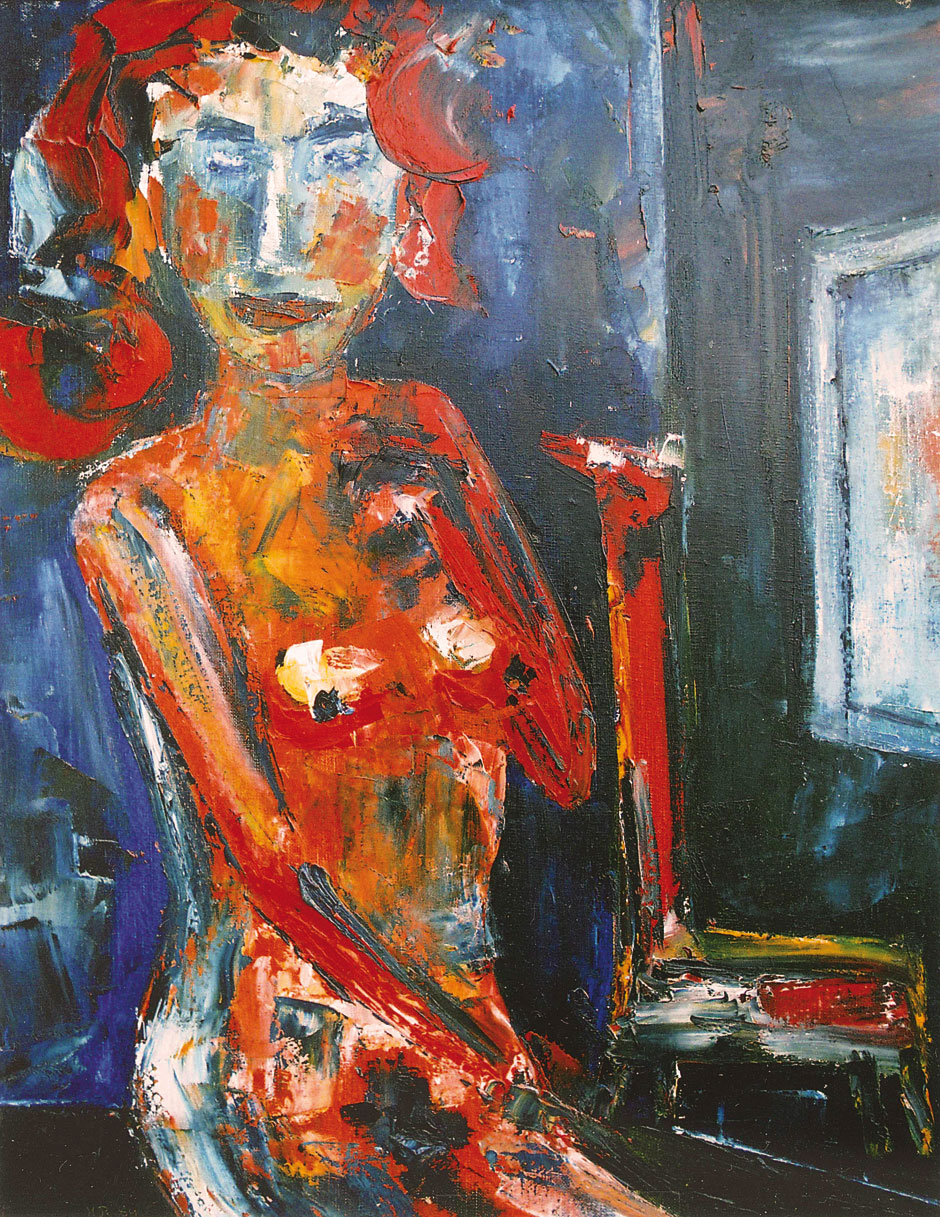 Hubert Roestenburg - Nude with prayer chair - German Expressionism